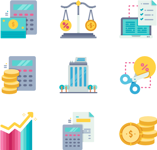 Tax Concepts Icons Set