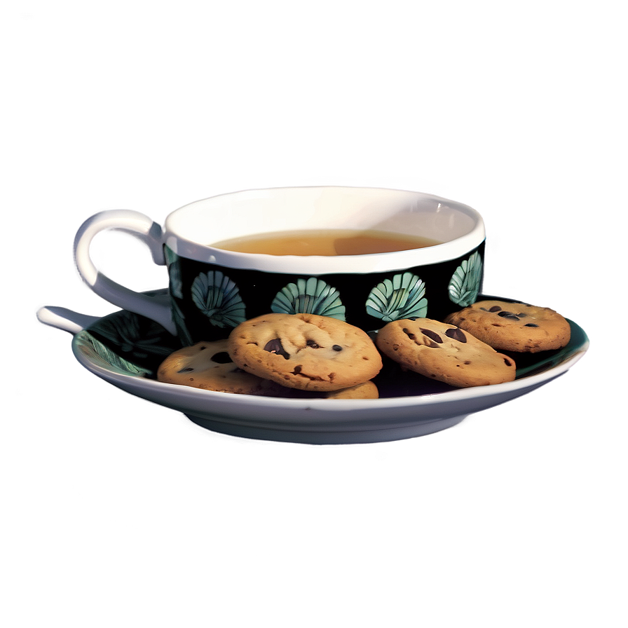 Tea Cup With Cookie Holder Png Fco43