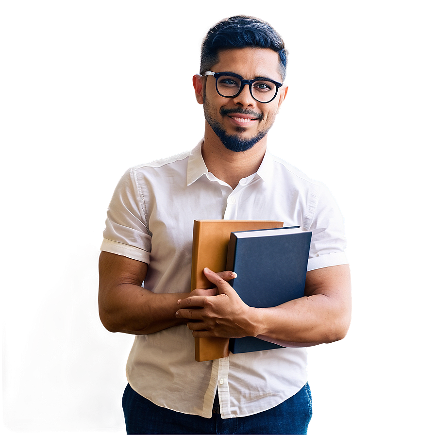 Teacher With Books Png 79