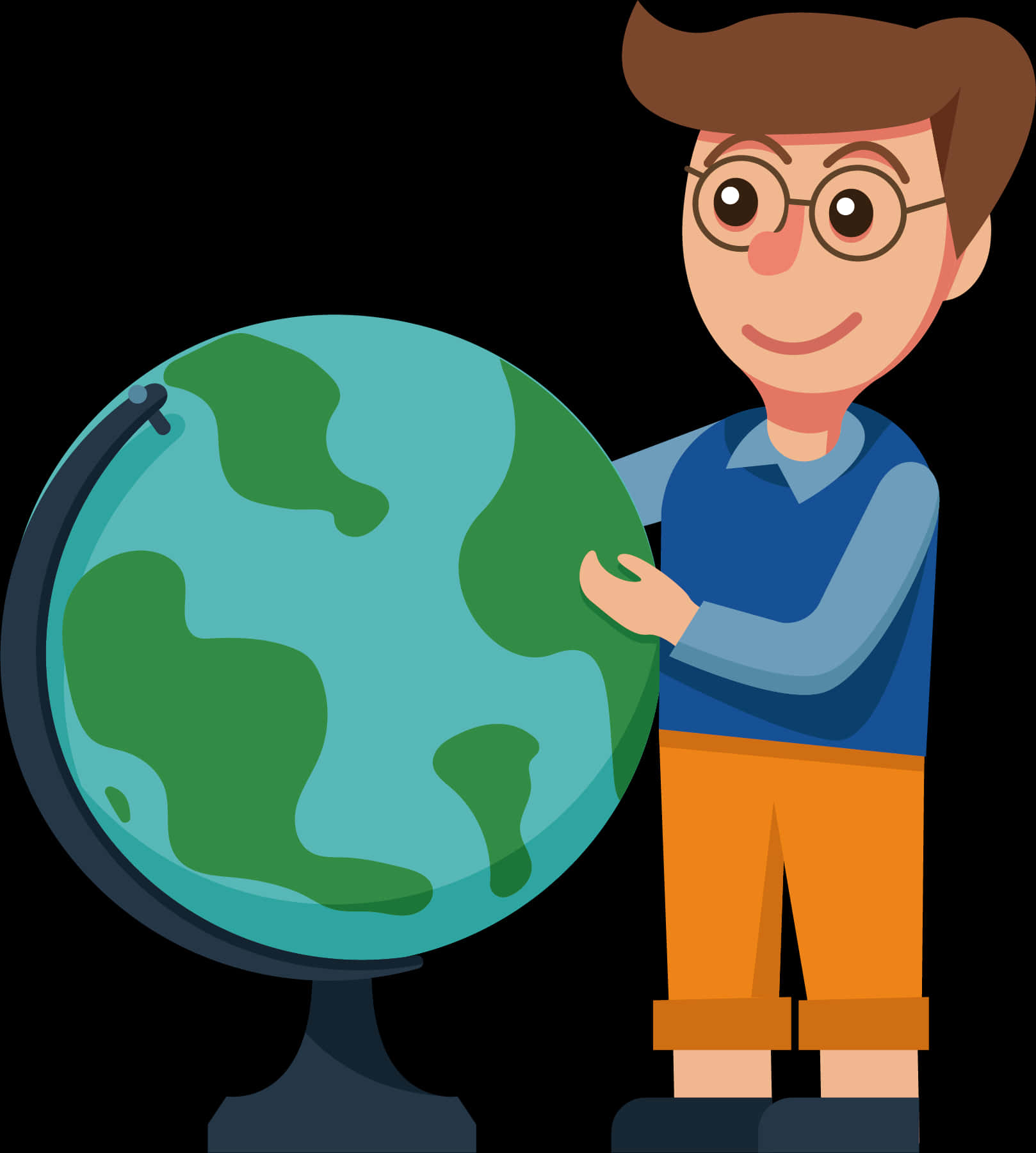 Teacher With Globe Clipart