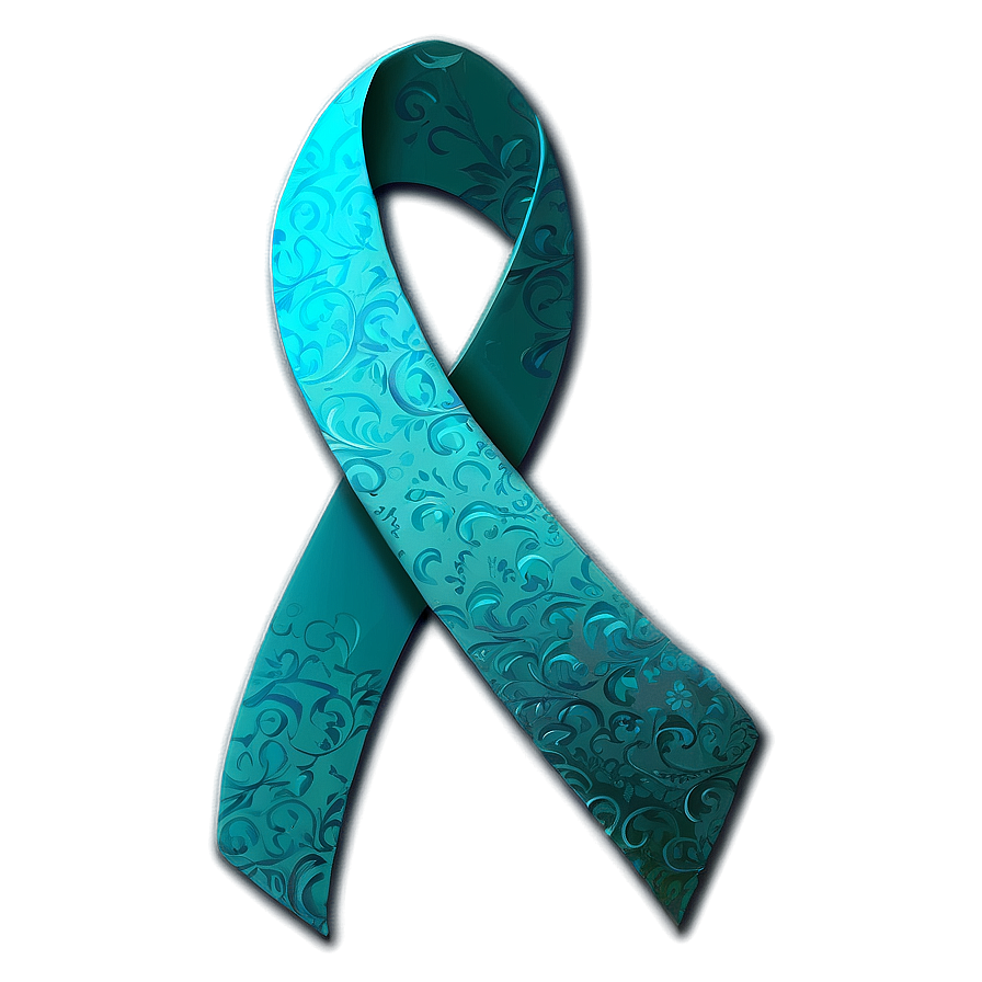 Teal Awareness Ribbon Art Png Fkh66