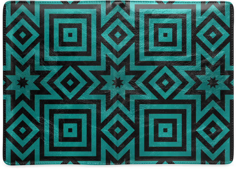 Teal Geometric Pattern Clutch