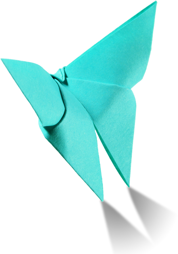 Teal Origami Butterfly