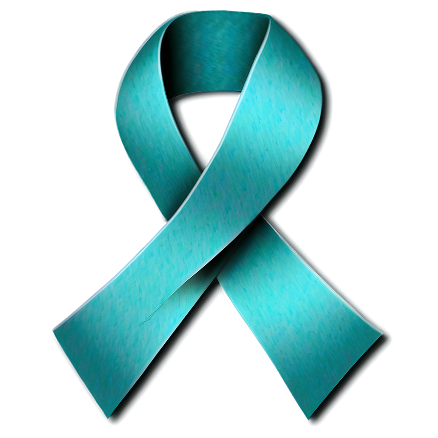 Teal Ribbon For Cervical Cancer Awareness Png Xsl