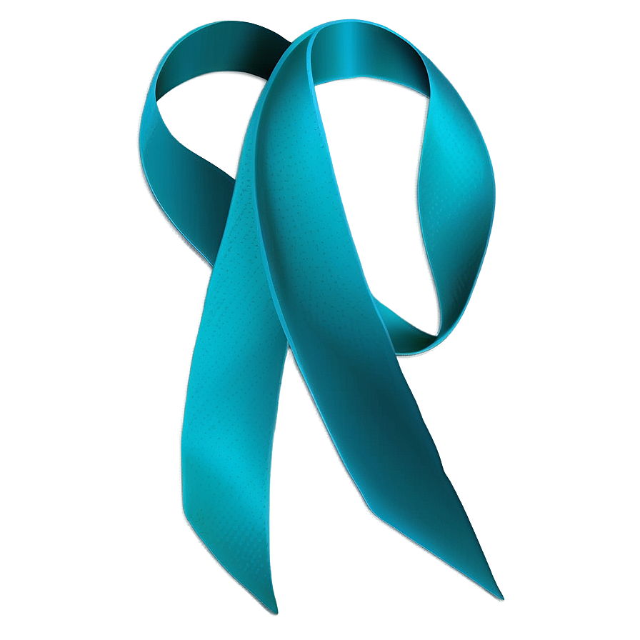 Teal Ribbon For Ovarian Cancer Awareness Png 8