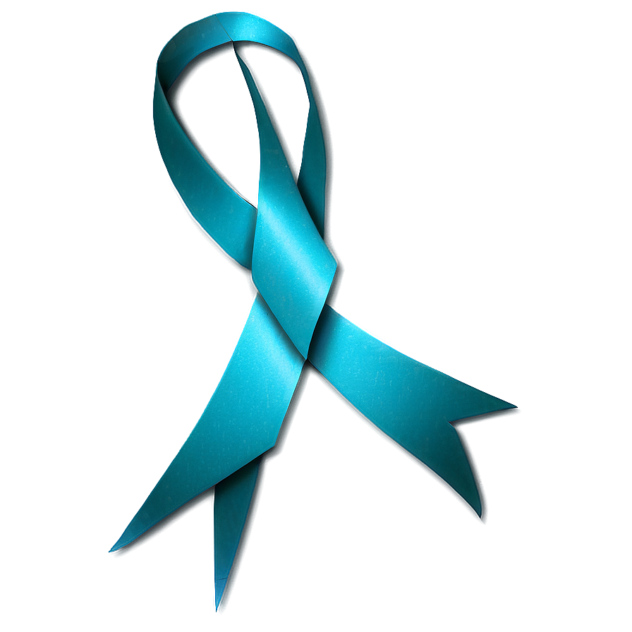 Teal Ribbon For Pcos Awareness Png Swm