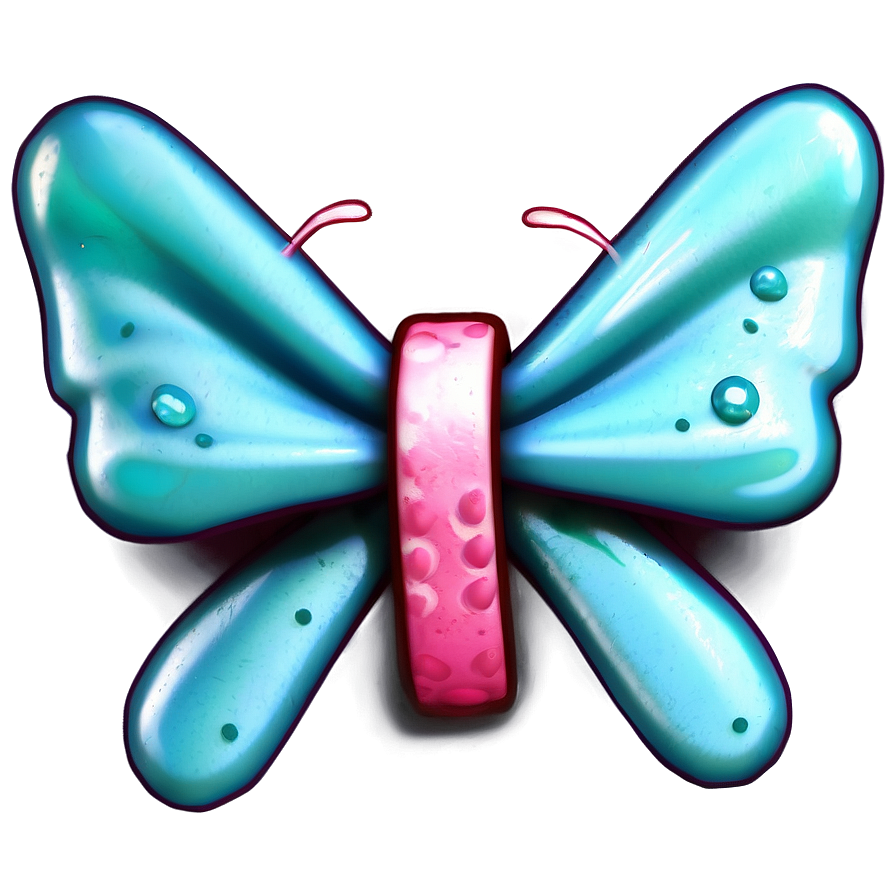 Teal Ribbon With Butterfly Detail Png 06282024