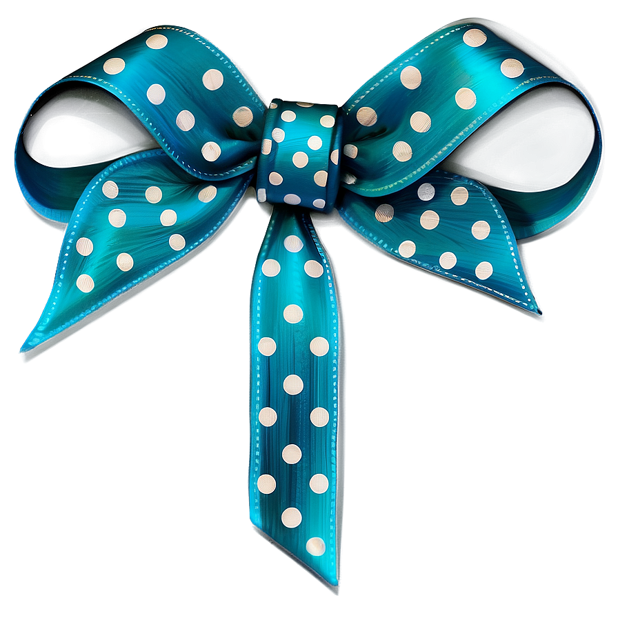 Teal Ribbon With Polka Dots Png 06282024