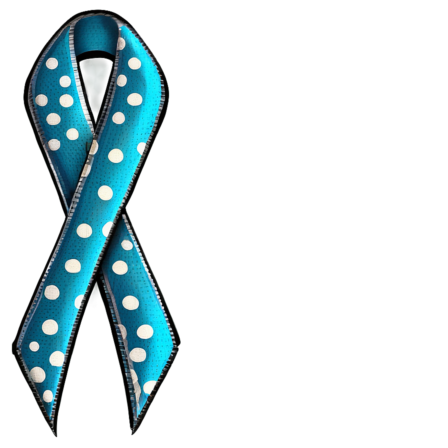 Teal Ribbon With Polka Dots Png 46