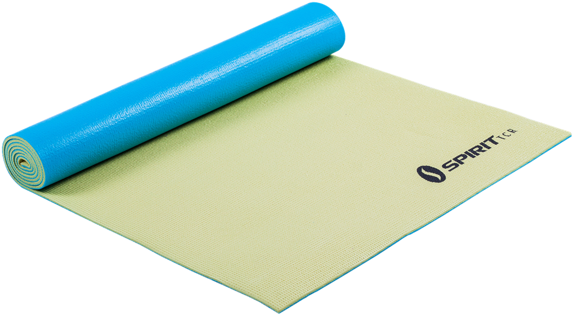 Teal Yoga Mat Rolled Halfway