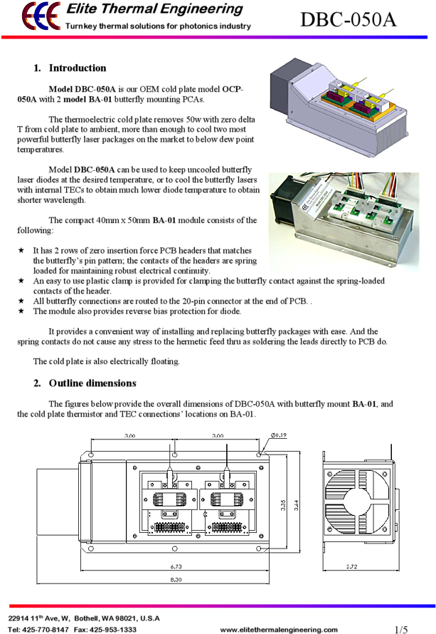 Technical Thermal Solution Documentation D R C050 A