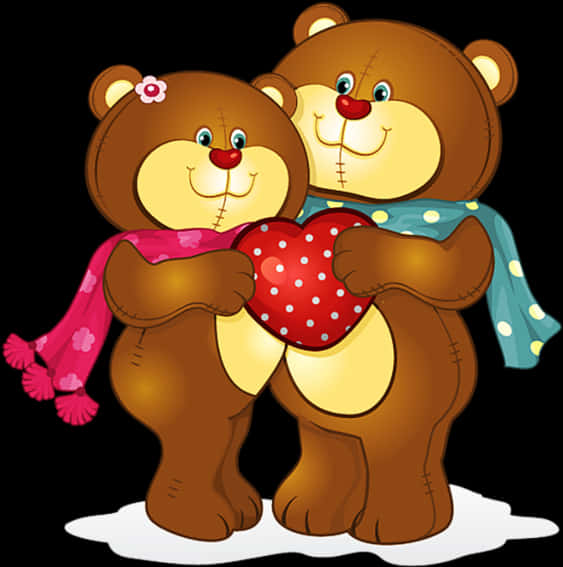 Teddy Bears Holding Heart