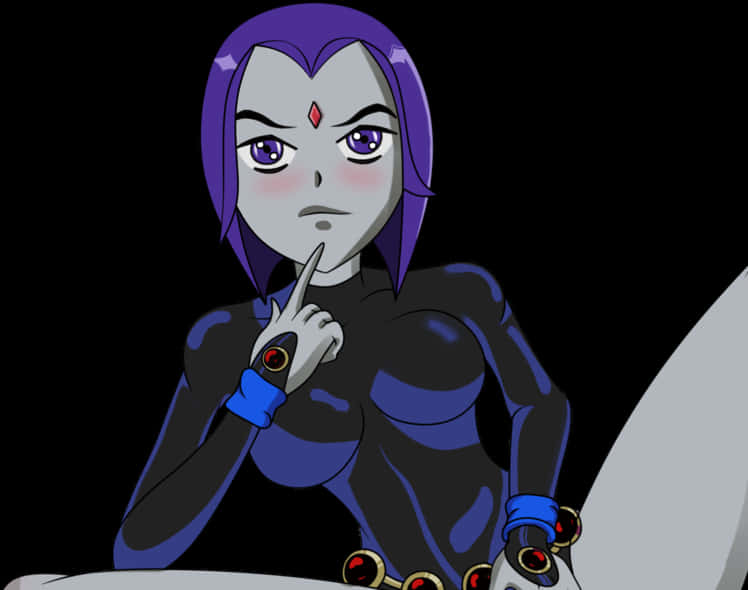 Teen Titans Go Raven Thinking Pose