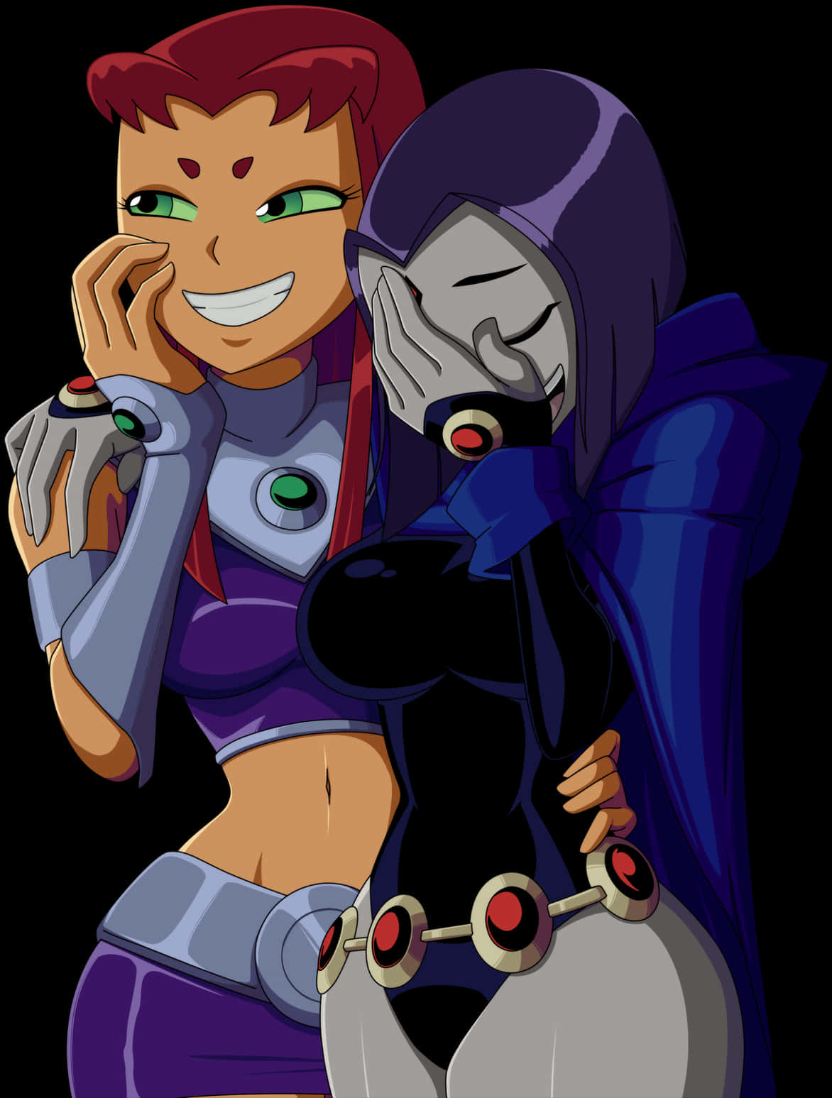 Teen Titans Starfireand Raven Laughing