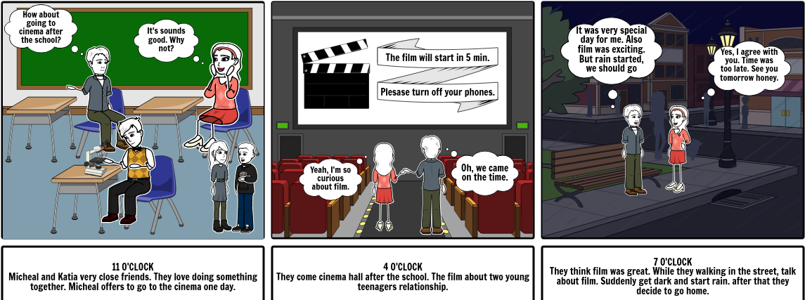 Teenagers Cinema Experience Comic Strip