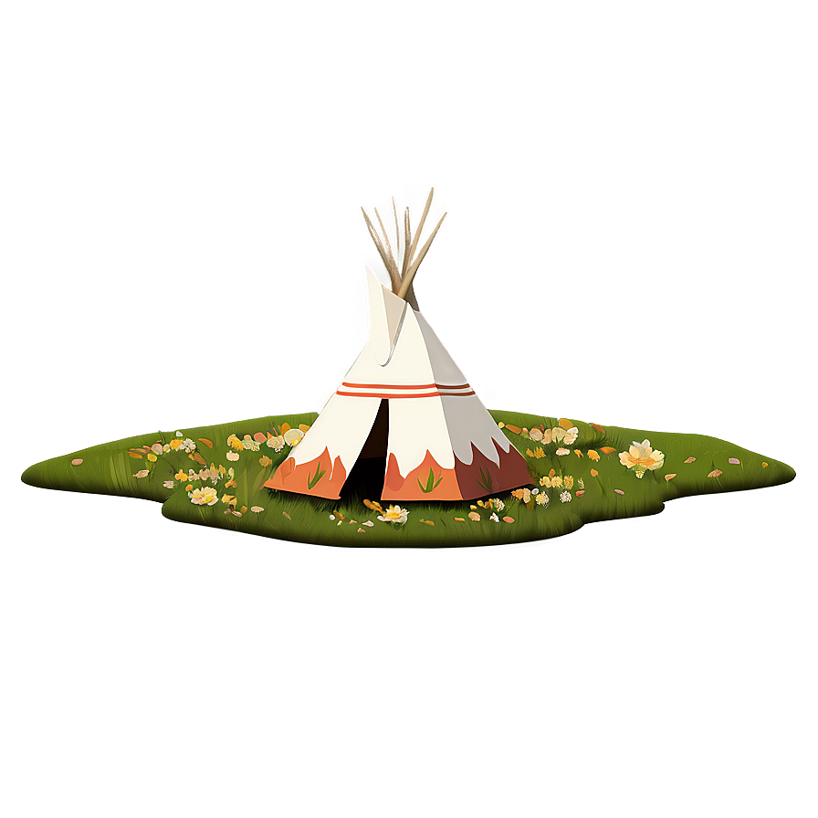 Teepee In A Field Of Flowers Png 97