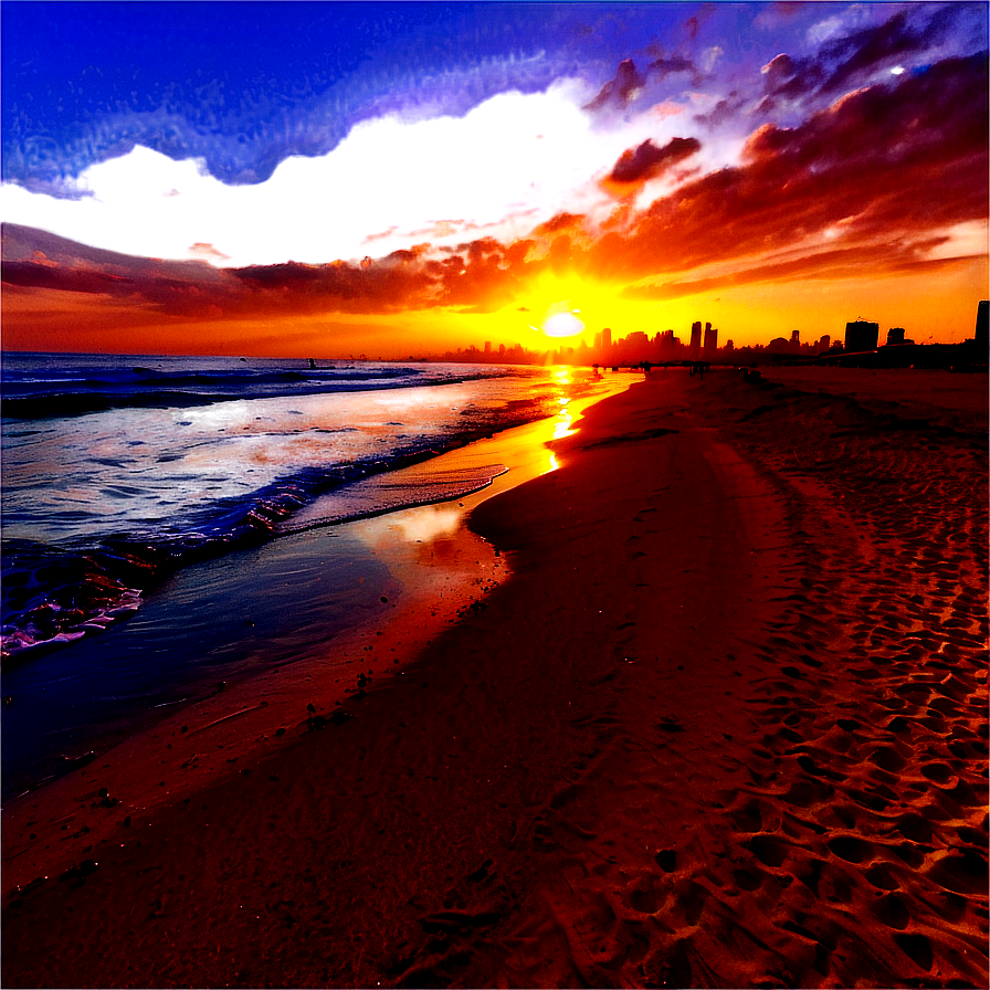 Tel Aviv Beach Sunset Png 06242024