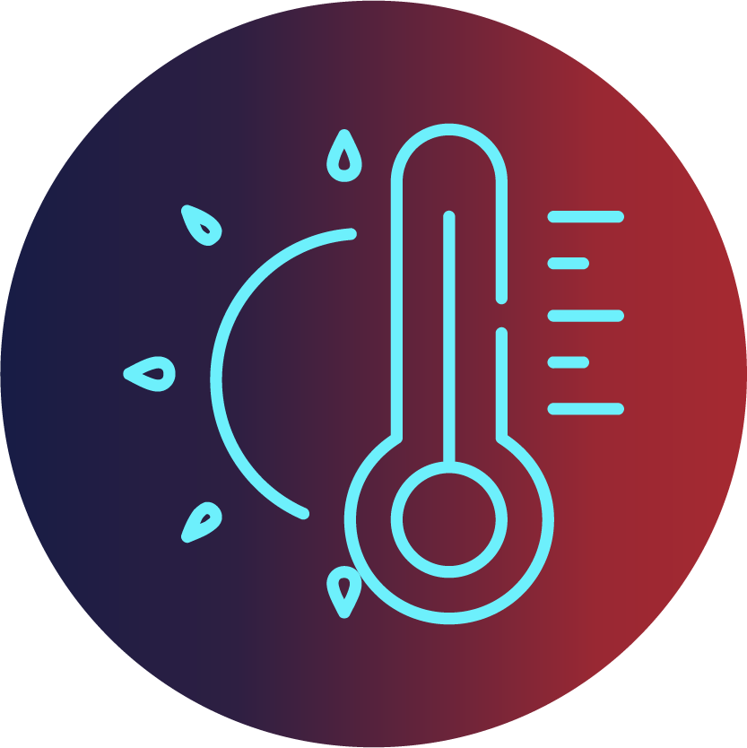 Temperature Icon Hot Cold Gradient Background