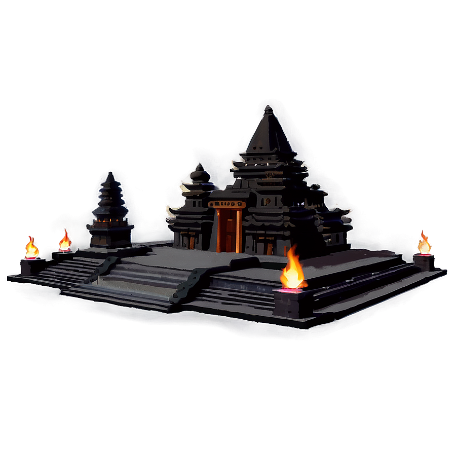 Temple With Fire Torches Png Kuo94