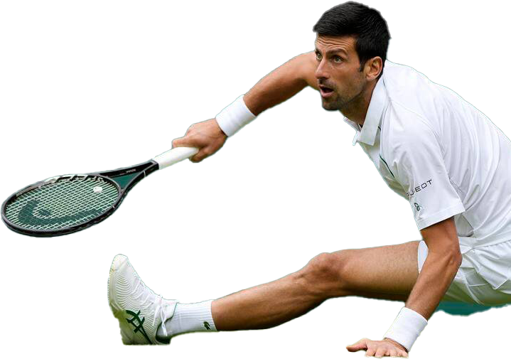 Tennis Player Stretchingfora Low Shot