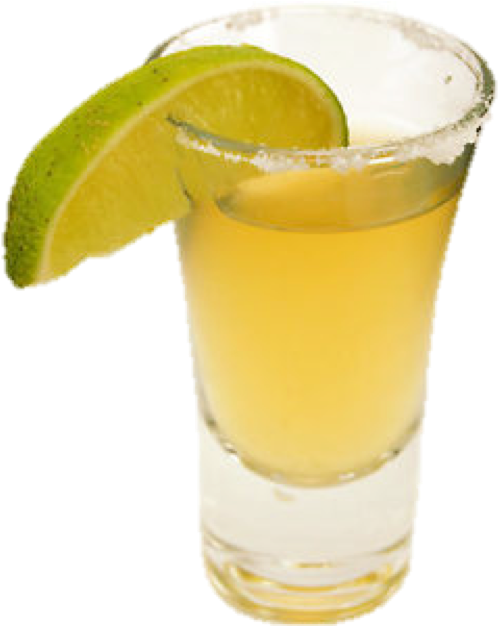 Tequila Shot With Lime Slice