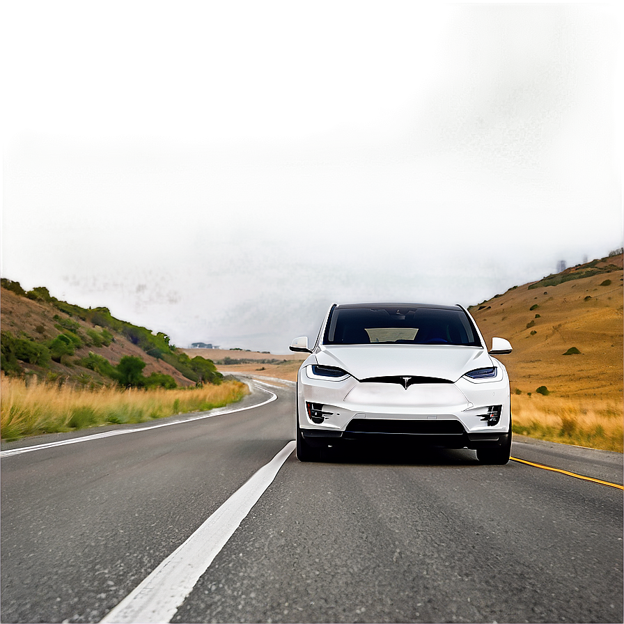 Tesla Model X On Road Png 06282024