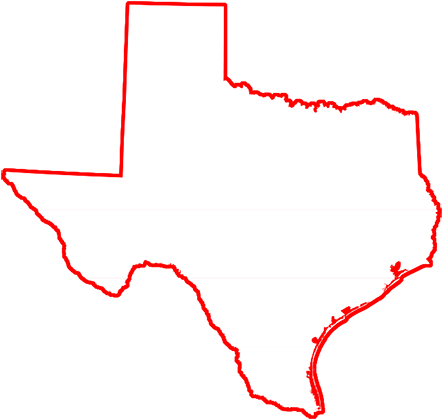 Texas Outline Red Border