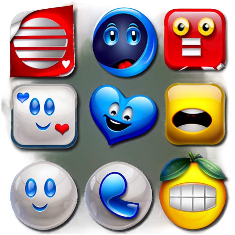 Texting Blue Emojis Png Assortment 06282024