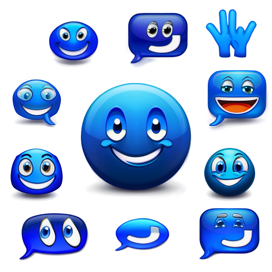 Texting Blue Emojis Png Assortment 49