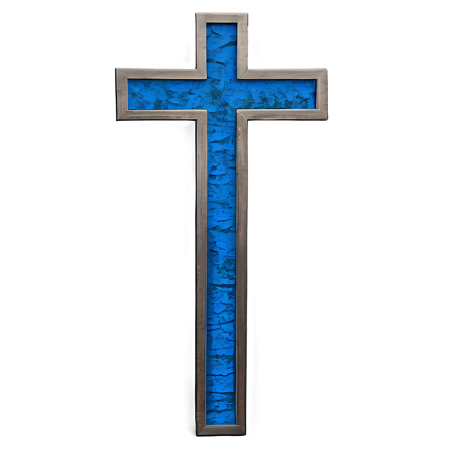 Textured Blue Cross Sign Png Hew88