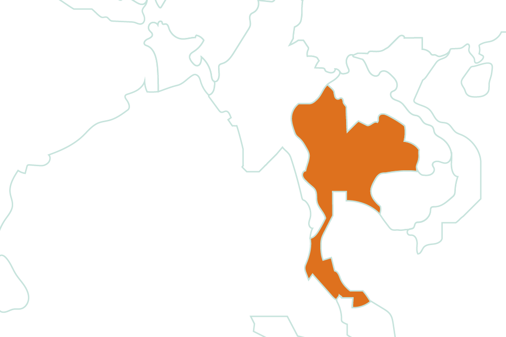 Thailand Map Highlighted Region