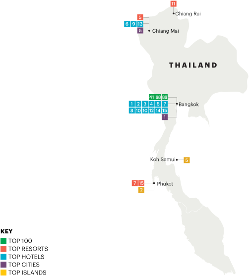 Thailand Travel Destinations Map