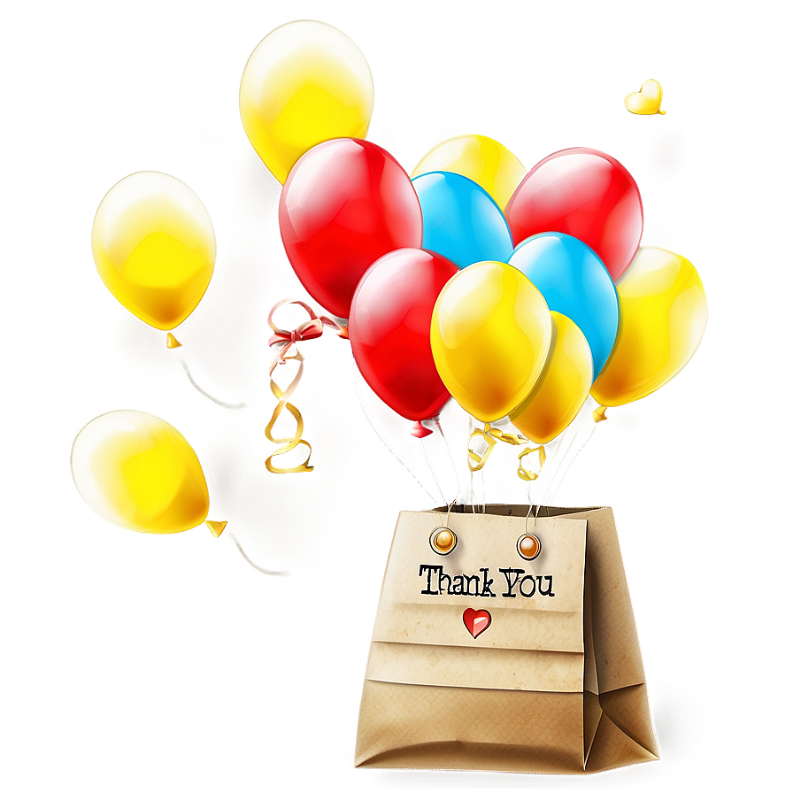 Thank You Bag With Balloons Png Vjf44