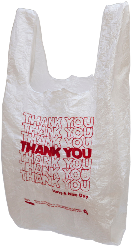 Thank You Plastic Bag Red Text