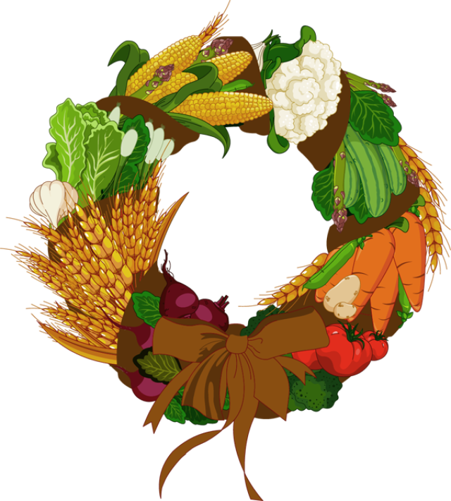 Thanksgiving Harvest Wreath Illustration