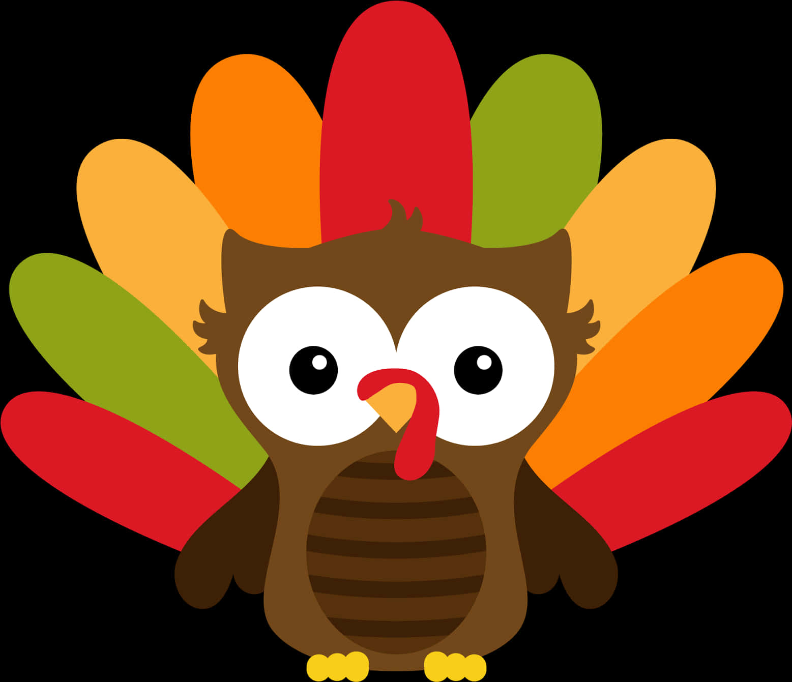 Thanksgiving Owl Turkey Hybrid Cartoon