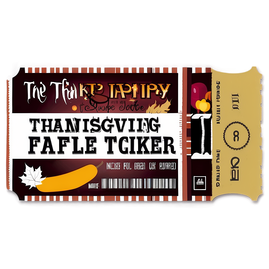 Thanksgiving Raffle Ticket Png Hex