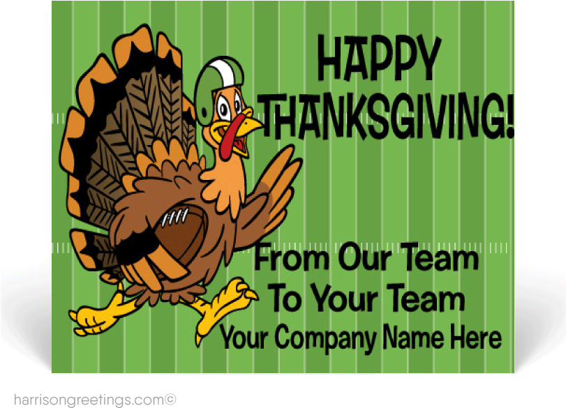 Thanksgiving Turkey Cartoon Business Greeting Card