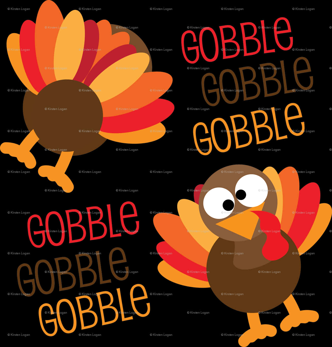 Thanksgiving Turkey Cartoon Gobble