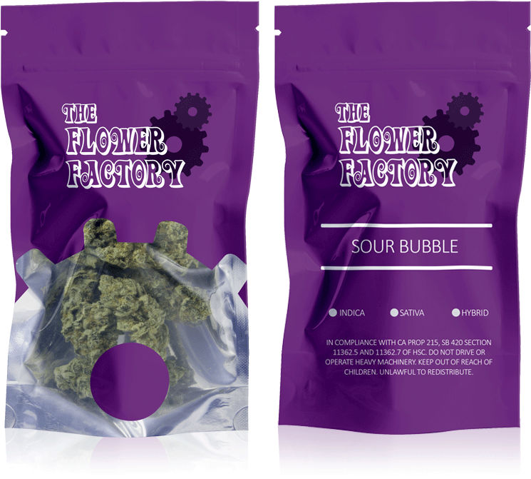 The Flower Factory Sour Bubble Cannabis Packaging