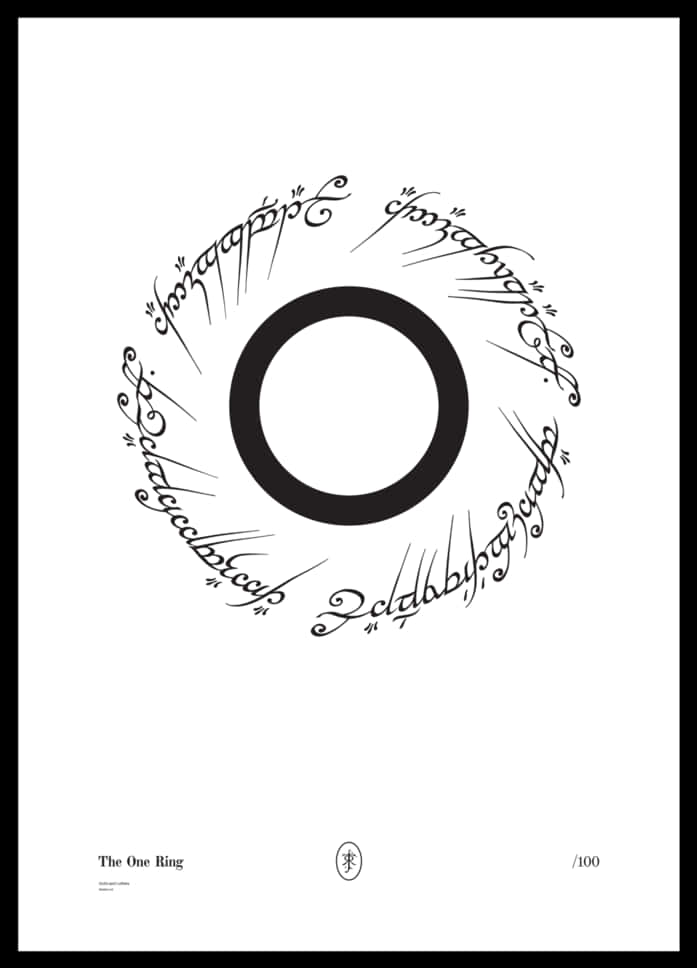 The One Ring Elvish Script Art