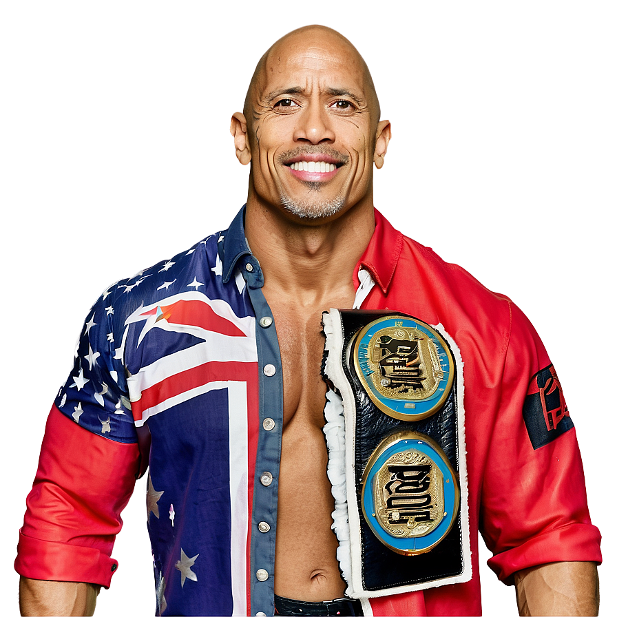 The Rock Holding Championship Png 10