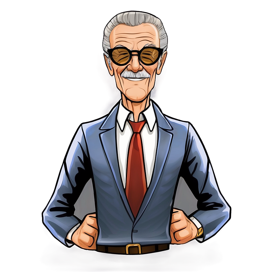 The Visionary Stan Lee Cartoon Png Hqv96