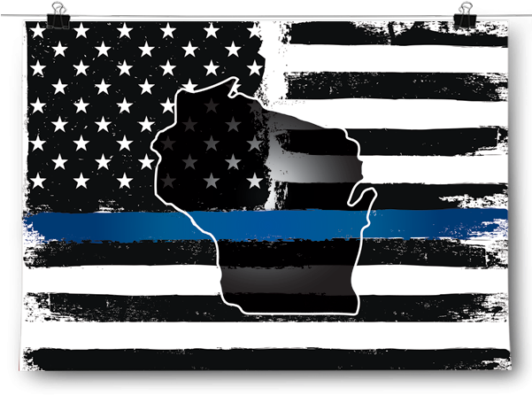 Thin Blue Line American Flag