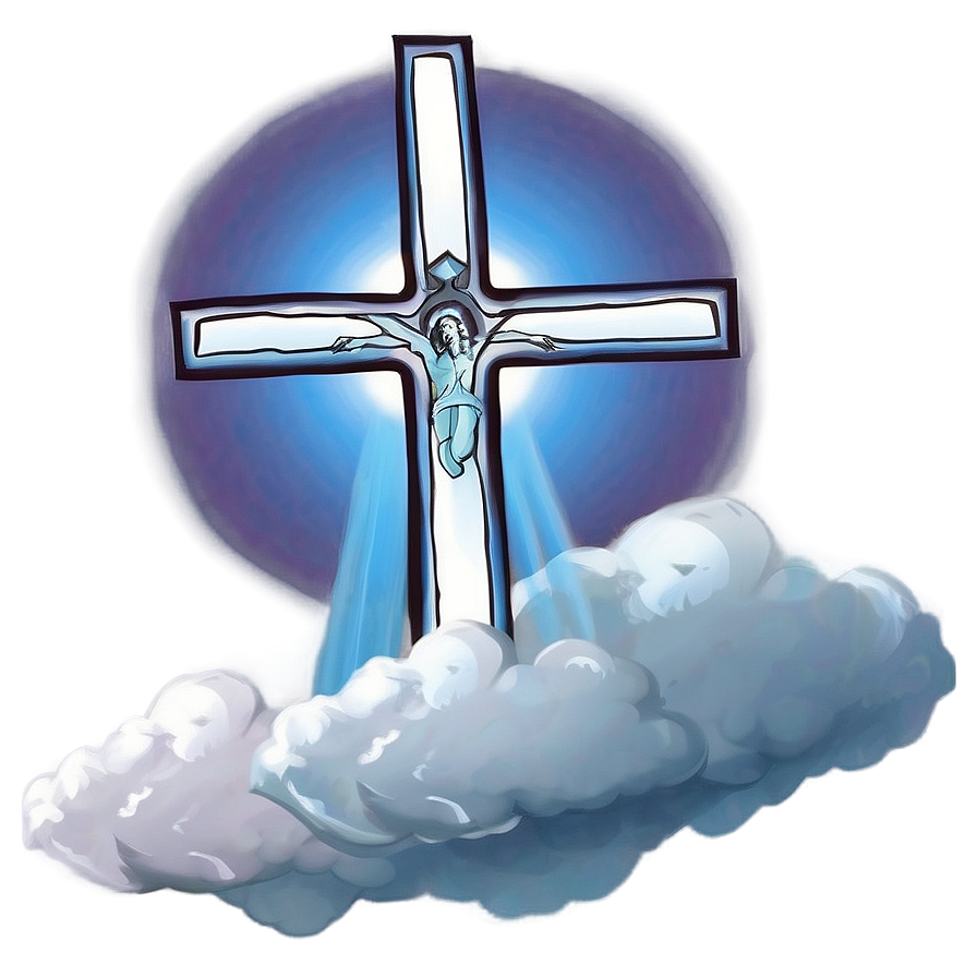 Thin Cross In Clouds Png 06292024