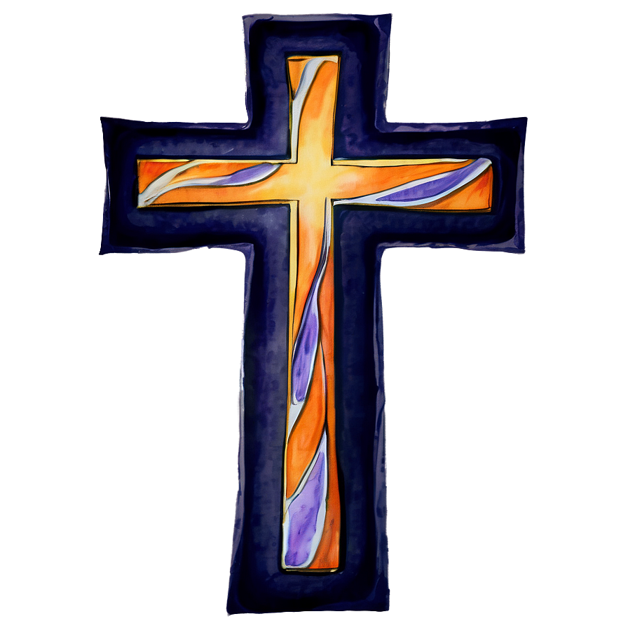 Thin Cross In Watercolor Png Cui