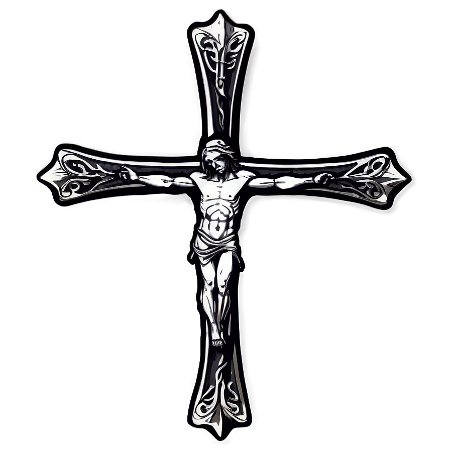 Thin Cross Sketch Png Snx