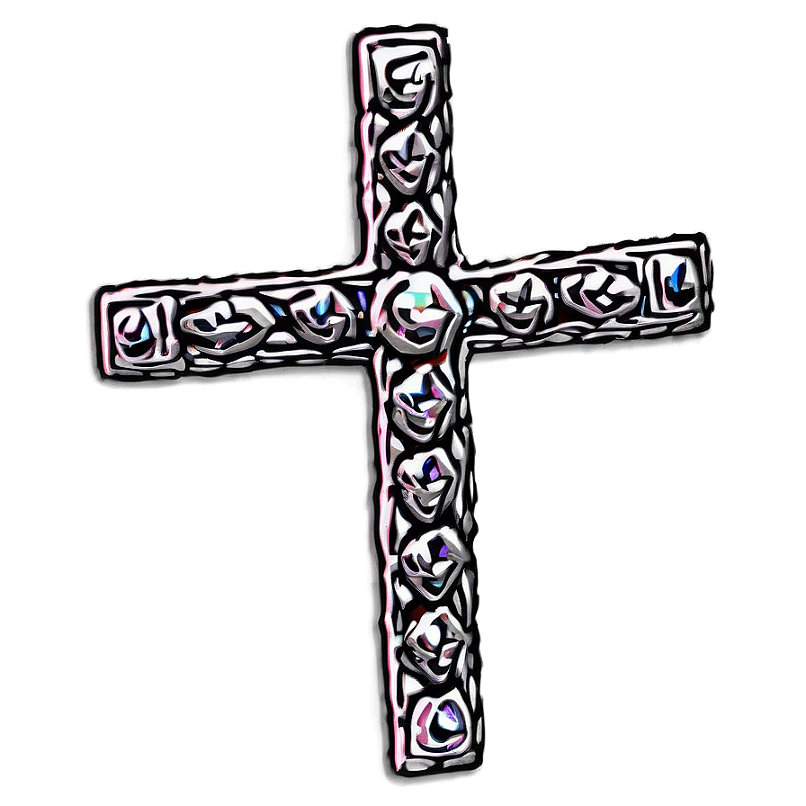 Thin Cross With Crown Png 81