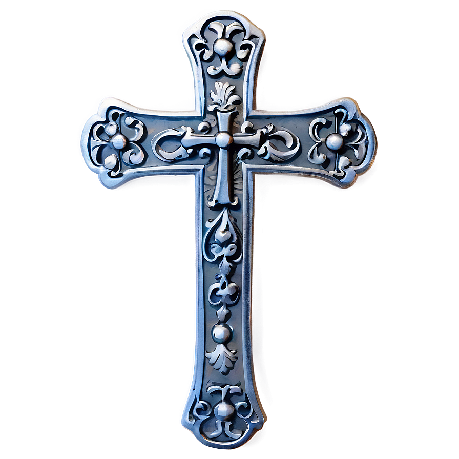 Thin Cross With Scrolls Png 89