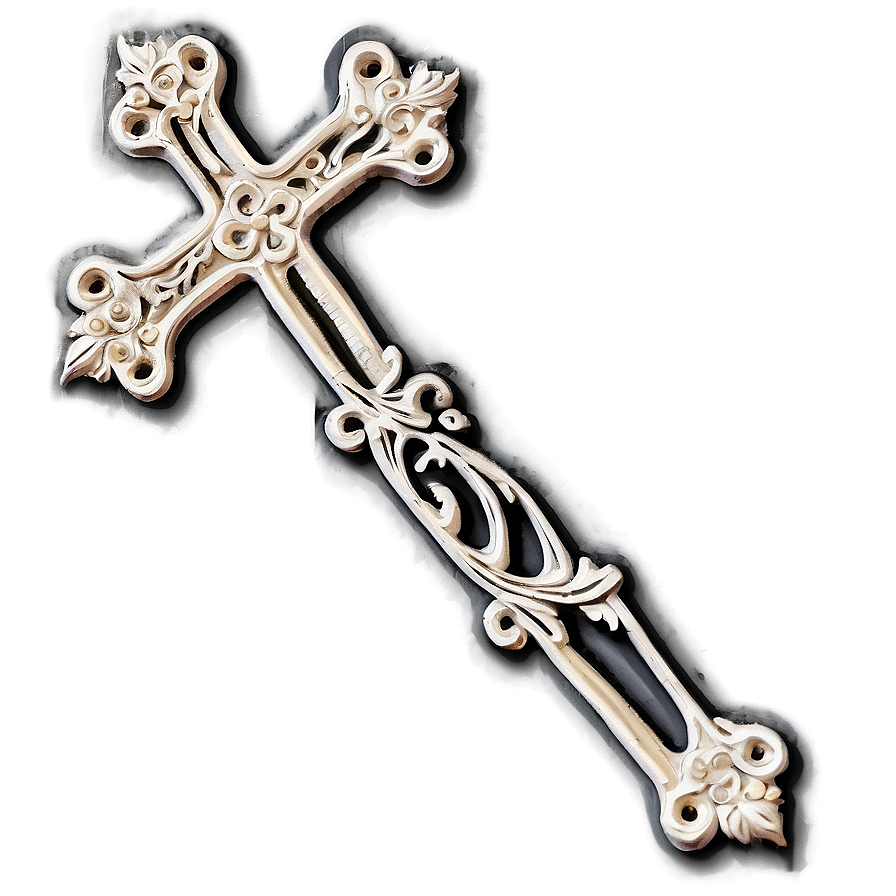 Thin Cross With Scrolls Png Yrd96